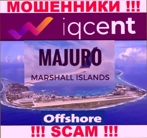 Офшорная регистрация IQ Cent на территории Majuro, Marshall Islands, способствует оставлять без денег наивных людей
