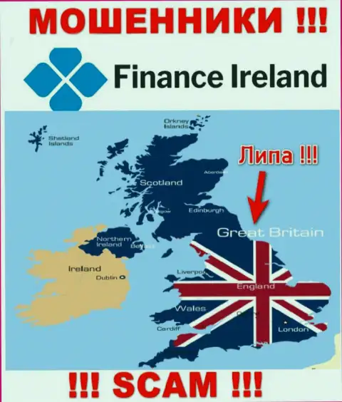 Мошенники Finance Ireland не предоставляют правдивую информацию относительно их юрисдикции