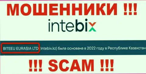 Свое юр лицо контора Intebix не скрывает - это BITEEU EURASIA Ltd