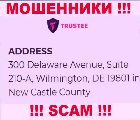 Контора Trustee Wallet находится в оффшорной зоне по адресу 300 Delaware Avenue, Suite 210-A, Wilmington, DE 19801 in New Castle County, USA - стопроцентно интернет мошенники !