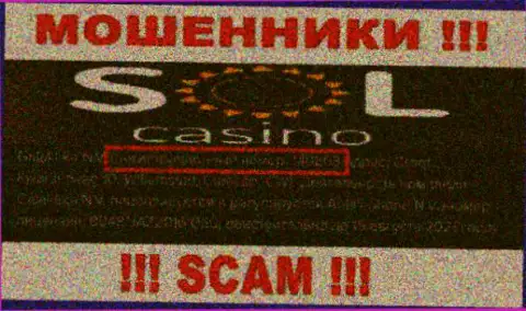 В сети работают кидалы Sol Casino !!! Их номер регистрации: 140803