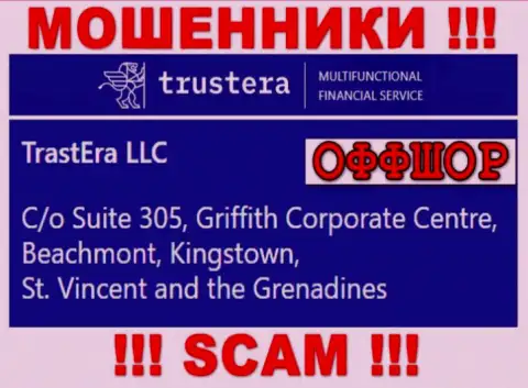 Suite 305, Griffith Corporate Centre, Beachmont, Kingstown, St. Vincent and the Grenadines - оффшорный официальный адрес обманщиков Trustera, предоставленный на их веб-сайте, БУДЬТЕ КРАЙНЕ ВНИМАТЕЛЬНЫ !