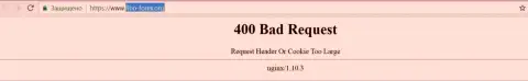 Официальный интернет-портал форекс брокера Фибо Груп Лтд несколько дней заблокирован и выдает - 400 Bad Request (неверный запрос)