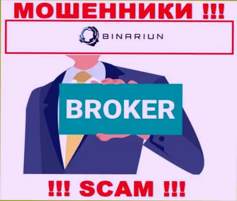 Работая с Binariun Net, рискуете потерять денежные средства, потому что их Брокер - это разводняк