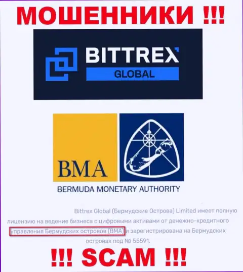 И организация Bittrex и ее регулятор: Bermuda Monetary Authority (BMA), являются мошенниками