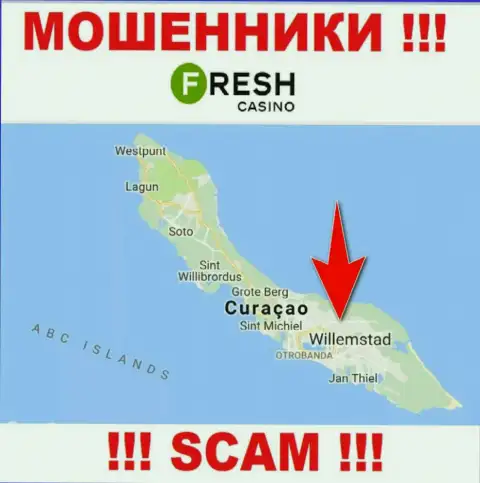 Curaçao - здесь, в оффшоре, зарегистрированы internet-лохотронщики Fresh Casino