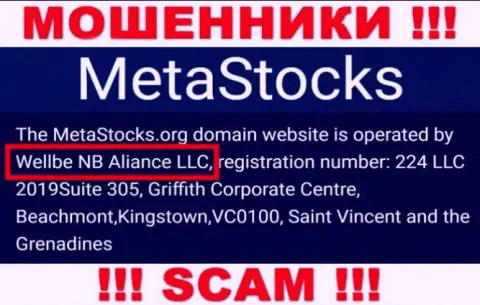 Юридическое лицо организации MetaStocks Org - Веллбе НБ Алиансе ЛЛК, информация позаимствована с официального web-ресурса
