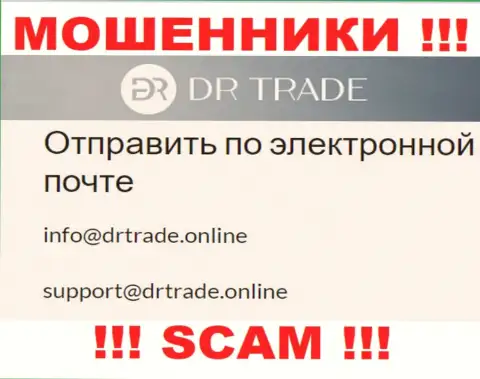 Не пишите письмо на e-mail мошенников DR Trade, приведенный у них на интернет-сервисе в разделе контактов - это весьма рискованно