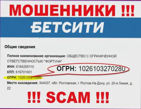 Не сотрудничайте с компанией BetCity Ru, рег. номер (1026103270280) не основание вводить сбережения