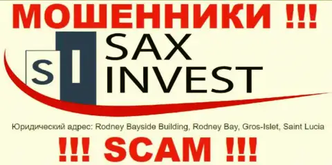 Финансовые активы из конторы SaxInvest Net забрать обратно нельзя, ведь находятся они в оффшорной зоне - Rodney Bayside Building, Rodney Bay, Gros-Islet, Saint Lucia