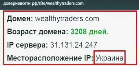 Украинская прописка дилинговой компании Велти Трейдерс, согласно инфы веб-ресурса довериевсети рф