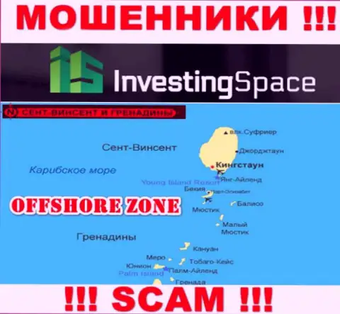 Инвестинг-Спейс Ком находятся на территории - St. Vincent and the Grenadines, остерегайтесь совместного сотрудничества с ними