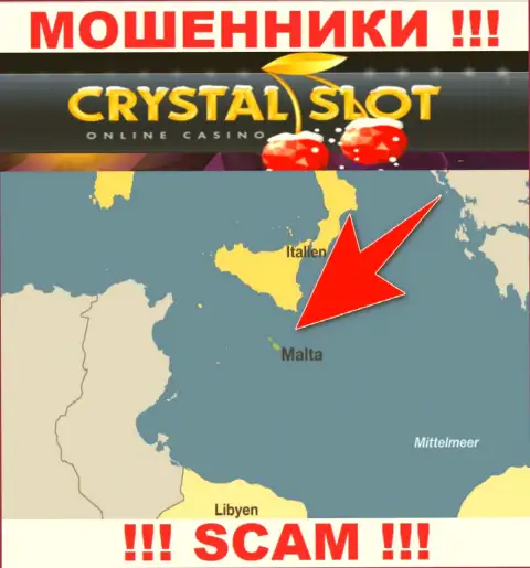 Malta - вот здесь, в офшоре, отсиживаются интернет-мошенники CrystalSlot