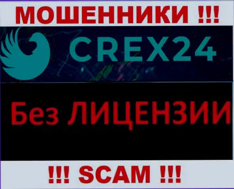 У мошенников Crex24 на сайте не предложен номер лицензии компании !!! Осторожнее