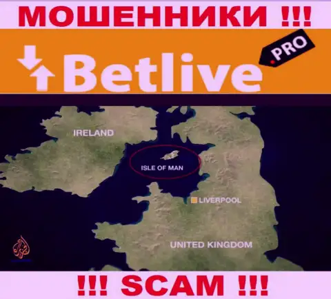 Bet Live находятся в оффшорной зоне, на территории - Isle of Man