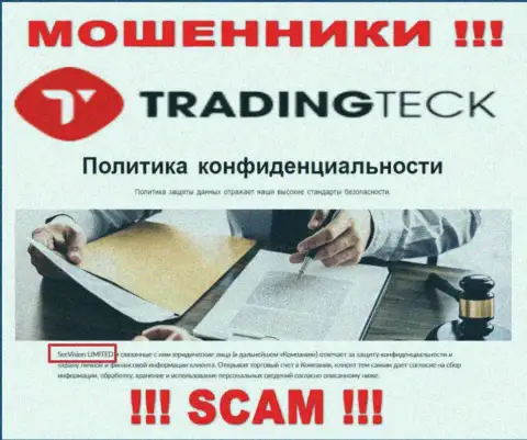 TradingTeck - это КИДАЛЫ, а принадлежат они SecVision LTD