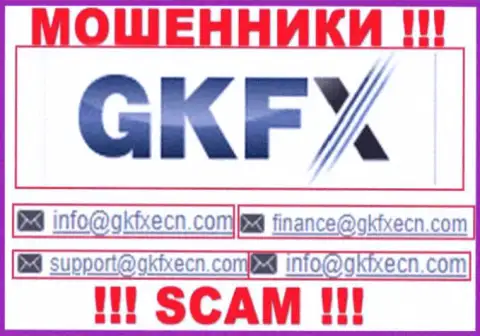 В контактных сведениях, на сайте мошенников GKFXECN Com, предоставлена вот эта электронная почта