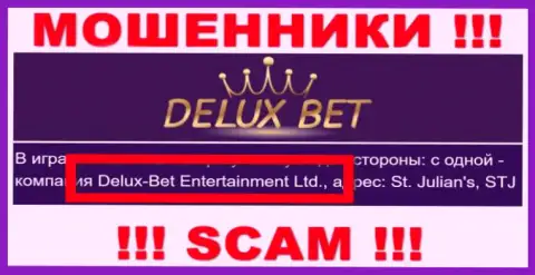 Delux-Bet Entertainment Ltd - это организация, которая управляет интернет-мошенниками Делюкс Бет