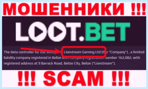 Вы не сможете сохранить собственные вложения имея дело с конторой Loot Bet, даже если у них имеется юридическое лицо Livestream Gaming Ltd