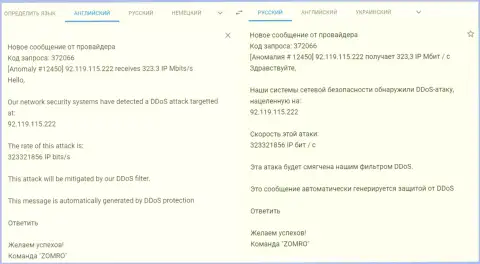 ДДоС атака на сервис FxPro-Obman Com, организованная по заказу ФОРЕКС мошенника FxPro