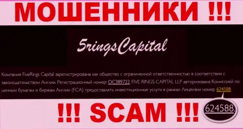5Rings Capital оставили лицензию на осуществление деятельности на интернет-сервисе, однако это не обозначает, что они не ШУЛЕРА !!!