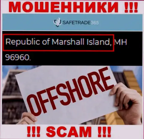 Marshall Island - офшорное место регистрации мошенников SafeTrade 365, представленное у них на веб-ресурсе