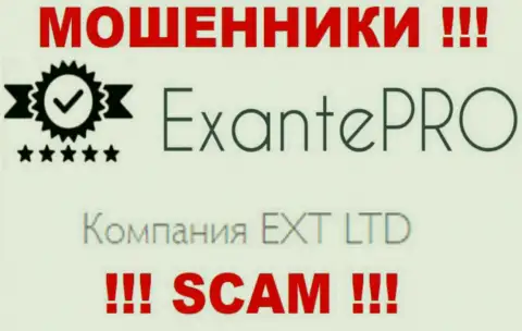 Мошенники ЕКСАНТЕПро принадлежат юр. лицу - EXT LTD