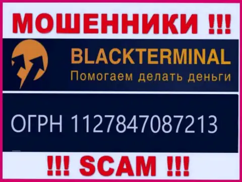 BlackTerminal мошенники сети Интернет !!! Их номер регистрации: 1127847087213