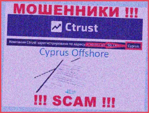 Осторожнее мошенники CTrust Limited расположились в оффшоре на территории - Кипр