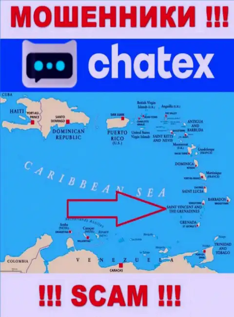 Не верьте интернет-жуликам Chatex, поскольку они разместились в оффшоре: St. Vincent & the Grenadines