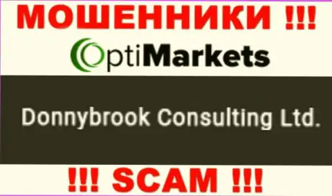 Аферисты OptiMarket утверждают, что именно Donnybrook Consulting Ltd владеет их лохотронном