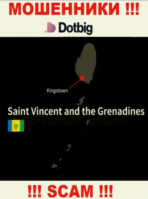 Dot Big имеют офшорную регистрацию: Сент-Винсент и Гренадины - будьте крайне осторожны, мошенники