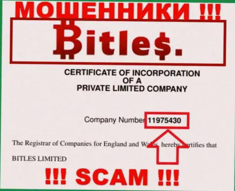 Номер регистрации internet-ворюг Bitles Eu, с которыми слишком рискованно сотрудничать - 11975430