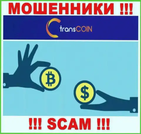 Работая совместно с TransCoin, рискуете потерять денежные активы, ведь их Криптовалютный обменник - это разводняк