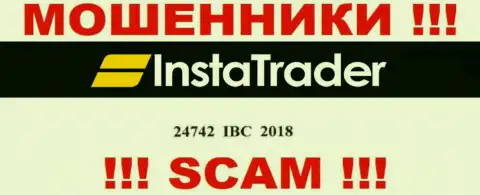 Не взаимодействуйте с ИнстаТрейдер, номер регистрации (24742 IBC 2018) не причина доверять денежные средства
