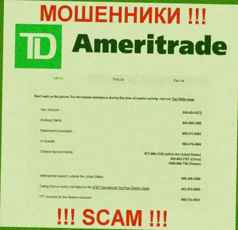 Обманщики из компании AmeriTrade названивают с различных номеров телефона, ОСТОРОЖНО !!!