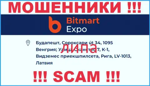 Адрес конторы Bitmart Expo фейковый - взаимодействовать с ней весьма рискованно