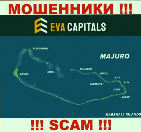 С компанией Ева Капиталс слишком рискованно совместно работать, место регистрации на территории Маршалловы Острова, Маджуро