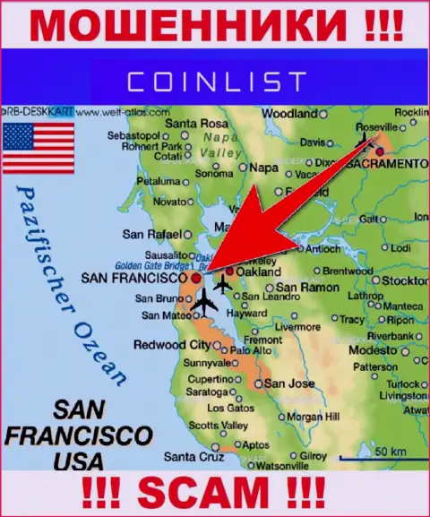 Официальное место регистрации CoinList Co на территории - Сан-Франциско, США
