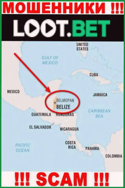 Избегайте работы с интернет-мошенниками Loot Bet, Belize - их официальное место регистрации