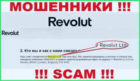 Revolut Ltd - это организация, которая управляет мошенниками Revolut