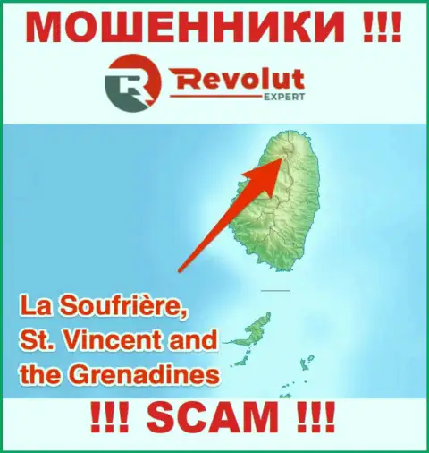 Компания РеволютЭксперт - это мошенники, находятся на территории St. Vincent and the Grenadines, а это оффшорная зона