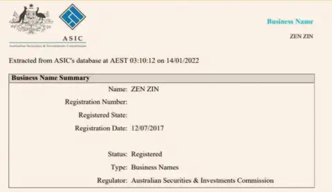 Биржевая компания Зиннейра Ком имеет регистрацию в Австралии